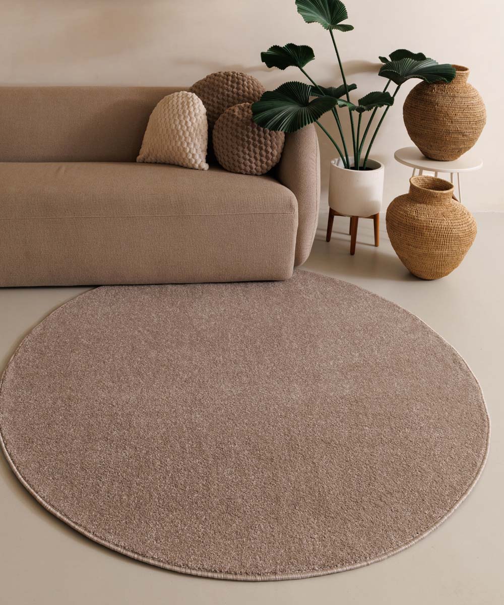 Tapis Rond poil ras Fine - beige - sfeer Tapis Rond poil ras Fine - beige - sfeer