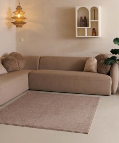 Tapis Carré poil ras Fine - beige - sfeer, thumbnail