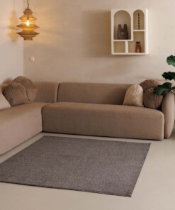 Tapis Carré poil ras Fine - gris