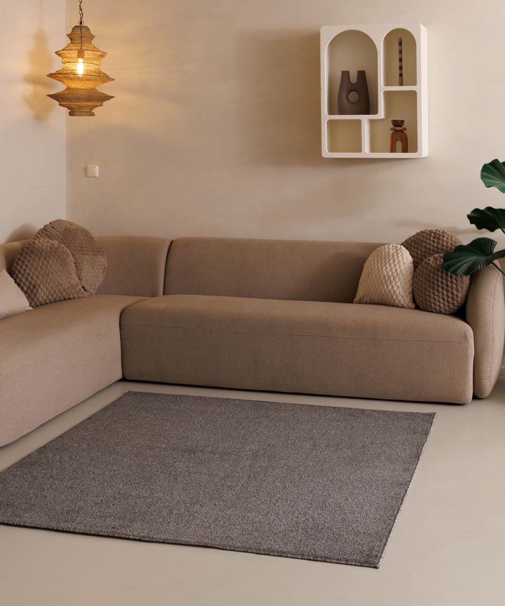 Tapis Carré poil ras Fine - gris Tapis Carré poil ras Fine - gris