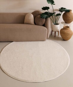 Tapis Rond poil ras Fine - Champagne - sfeer, thumbnail
