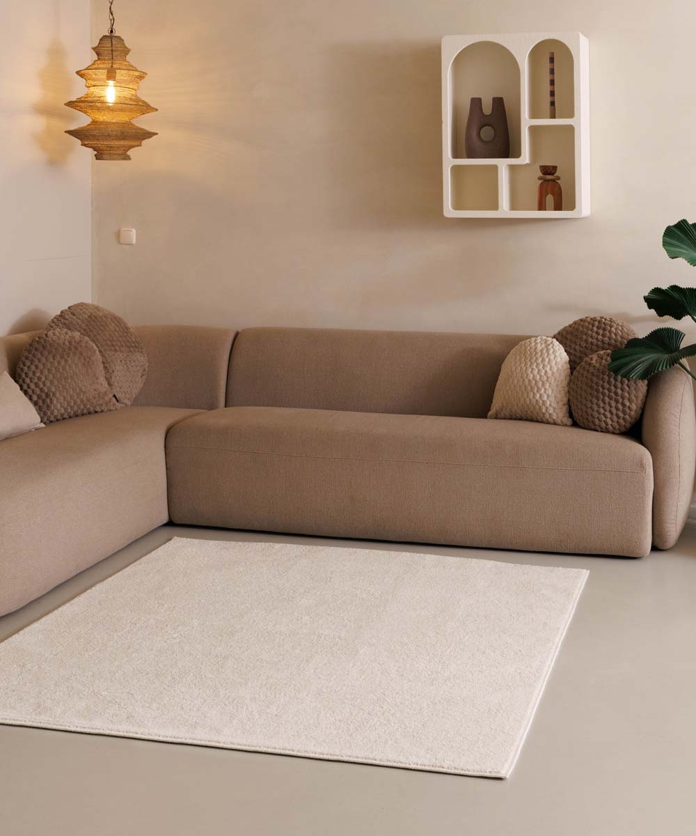 Tapis Carré poil ras Fine - Champagne Tapis Carré poil ras Fine - Champagne