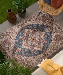 Tapis extérieur vintage - Valenca Brio beige/bleu - sfeer