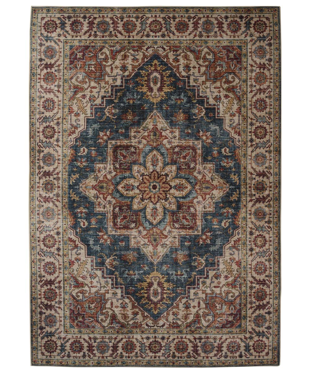 Tapis extérieur vintage - Valenca Brio beige/bleu - overzicht Tapis extérieur vintage - Valenca Brio beige/bleu - overzicht