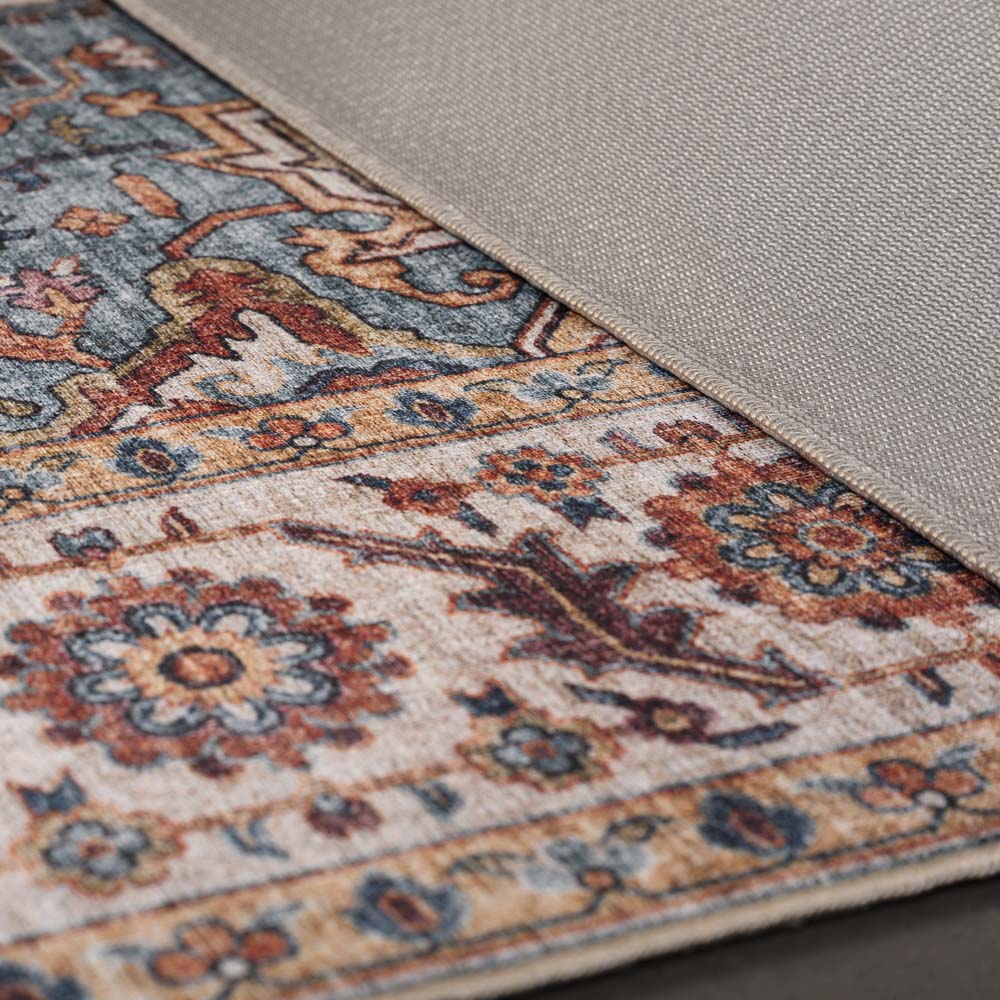 Tapis extérieur vintage - Valenca Brio beige/bleu clair - close up Tapis extérieur vintage - Valenca Brio beige/bleu clair - close up