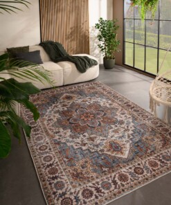 Tapis extérieur vintage - Valenca Brio beige/bleu clair - sfeer