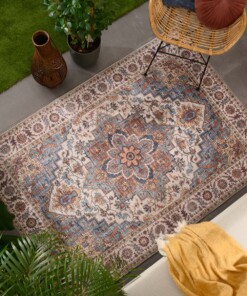 Tapis extérieur vintage - Valenca Brio beige/bleu clair - sfeer