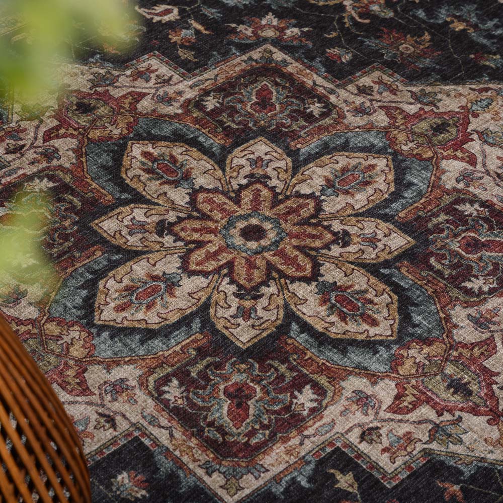 Tapis extérieur vintage - Valenca Brio rouge/bleu foncé Tapis extérieur vintage - Valenca Brio rouge/bleu foncé