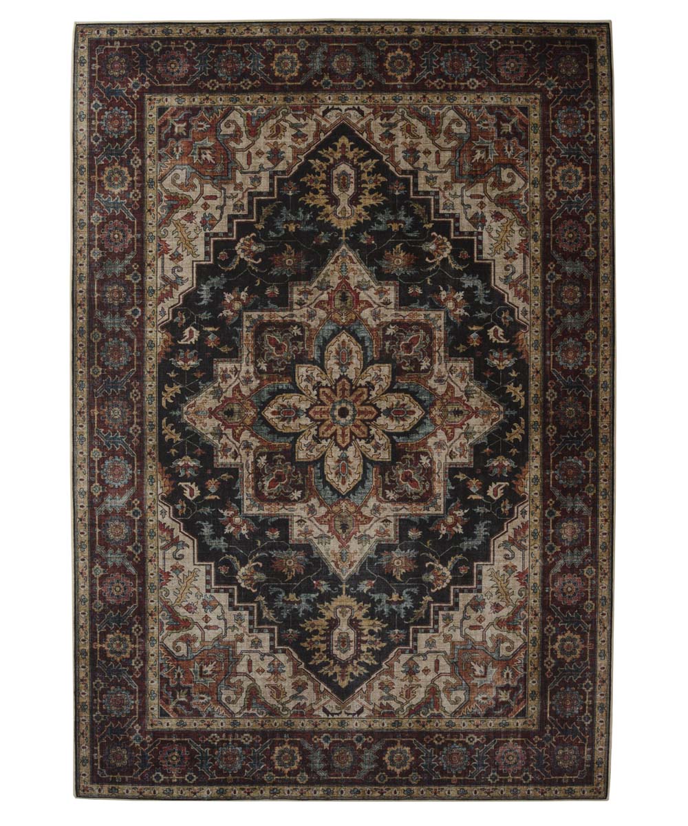 Tapis extérieur vintage - Valenca Brio rouge/bleu foncé - overzicht Tapis extérieur vintage - Valenca Brio rouge/bleu foncé - overzicht