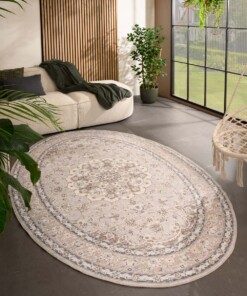 Tapis extérieur vintage ovale - Valenca Nova beige/gris clair - sfeer