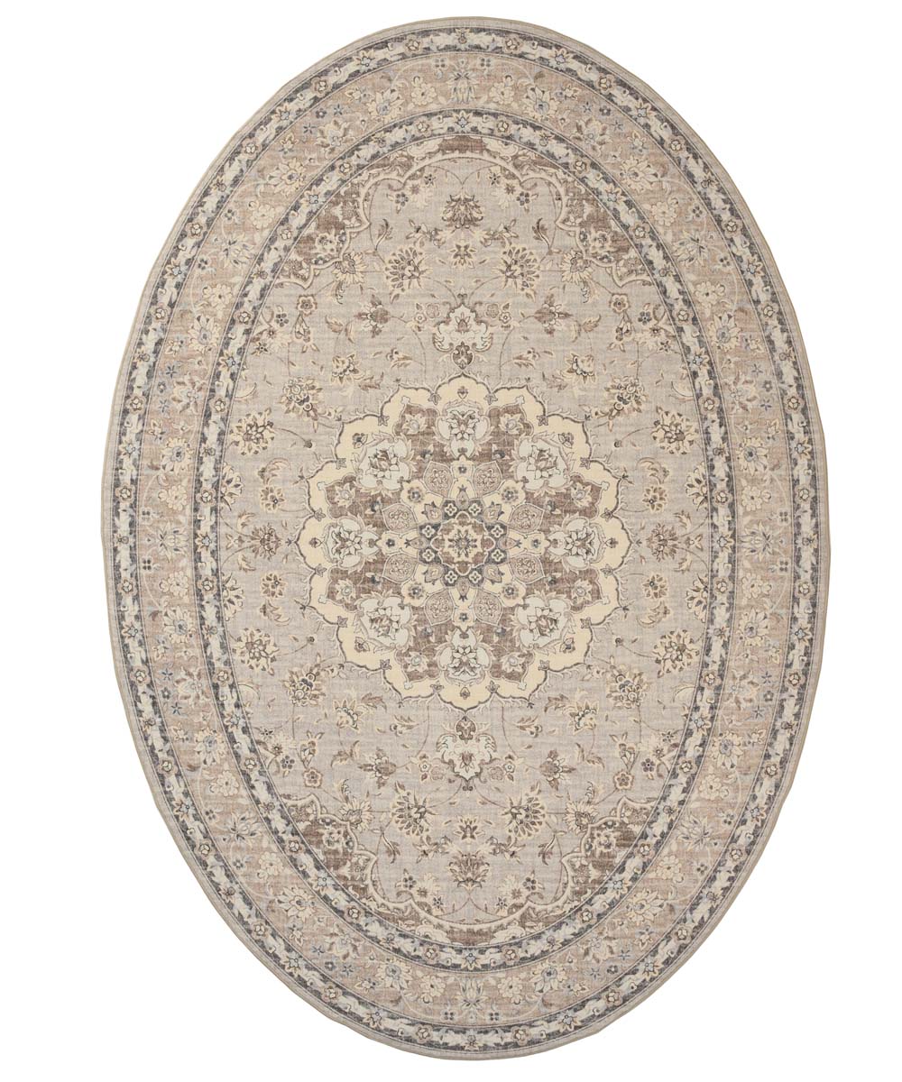 Tapis extérieur vintage ovale - Valenca Nova beige/gris clair - overzicht Tapis extérieur vintage ovale - Valenca Nova beige/gris clair - overzicht