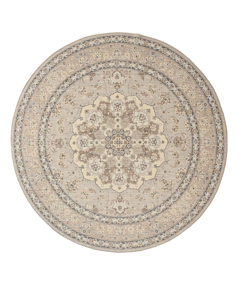 Tapis extérieur rond vintage - Valenca Nova beige/gris clair - overzicht Tapis extérieur rond vintage - Valenca Nova beige/gris clair - overzicht