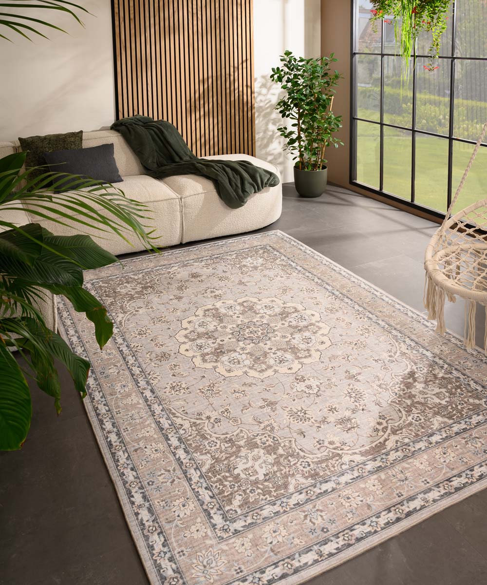 Tapis extérieur vintage - Valenca Nova beige/gris clair - sfeer Tapis extérieur vintage - Valenca Nova beige/gris clair - sfeer