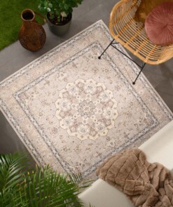Tapis extérieur vintage carré - Valenca Nova beige/gris clair - sfeer