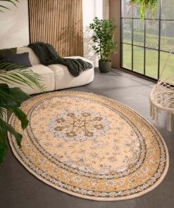 Tapis extérieur vintage ovale - Valenca Nova jaune - sfeer