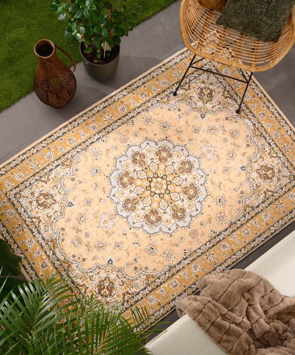 Tapis extérieur vintage - Valenca Nova jaune - sfeer Tapis extérieur vintage - Valenca Nova jaune - sfeer