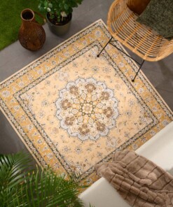 Tapis extérieur vintage carré - Valenca Nova jaune - sfeer