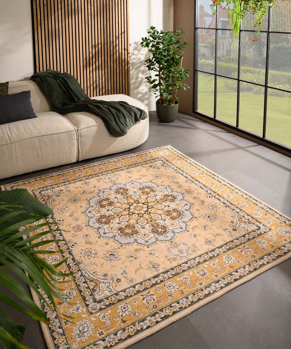 Tapis extérieur vintage carré - Valenca Nova jaune - sfeer Tapis extérieur vintage carré - Valenca Nova jaune - sfeer