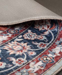 Tapis extérieur rond vintage - Valenca Nova vert sauge/rouge - close up, thumbnail Tapis extérieur rond vintage - Valenca Nova vert sauge/rouge - close up, thumbnail