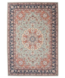 Tapis extérieur vintage - Valenca Nova vert sauge/rouge - overzicht, thumbnail