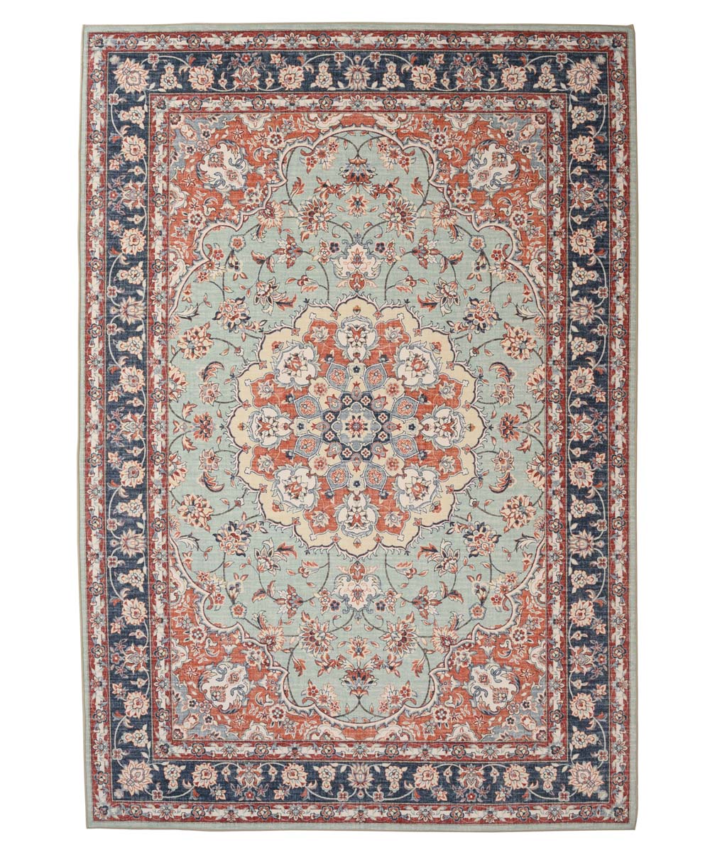 Tapis extérieur vintage - Valenca Nova vert sauge/rouge - overzicht Tapis extérieur vintage - Valenca Nova vert sauge/rouge - overzicht