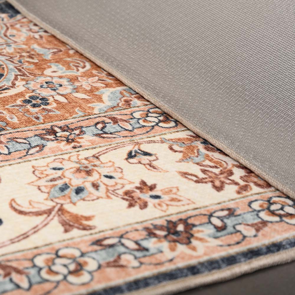 Tapis extérieur vintage carré - Valenca Nova or/bleu - close up Tapis extérieur vintage carré - Valenca Nova or/bleu - close up