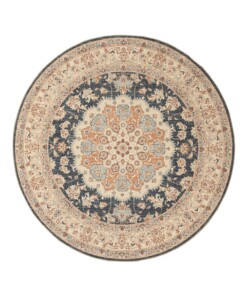 Tapis extérieur rond vintage - Valenca Nova or/bleu - overzicht