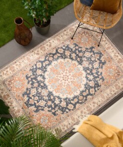 Tapis extérieur vintage - Valenca Nova or/bleu - sfeer