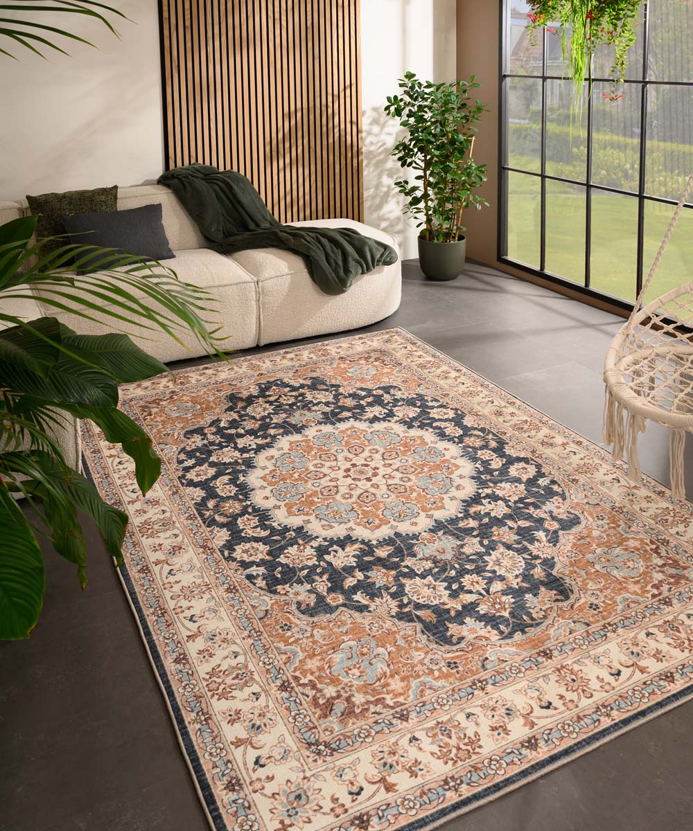 Tapis extérieur vintage - Valenca Nova or/bleu - sfeer Tapis extérieur vintage - Valenca Nova or/bleu - sfeer