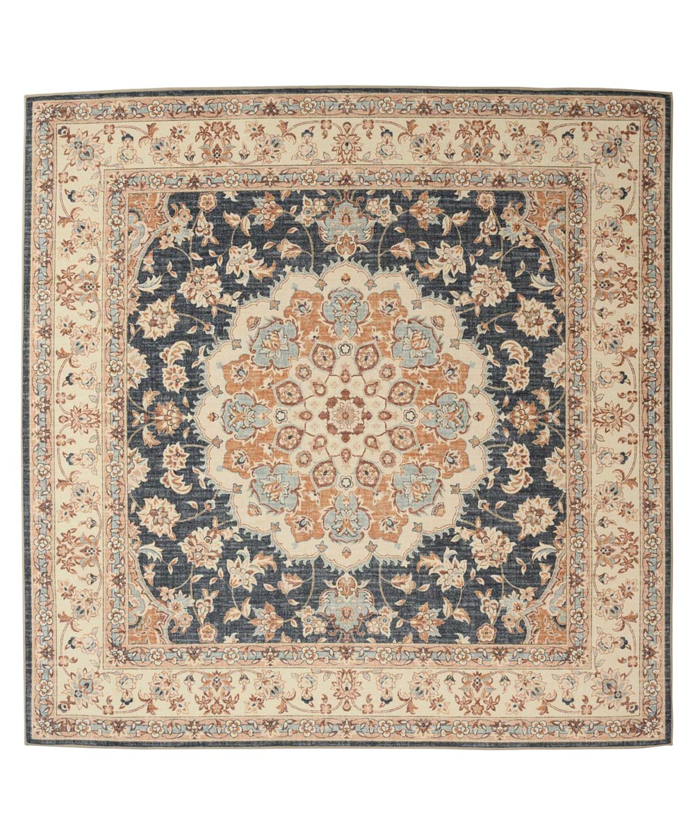 Tapis extérieur vintage carré - Valenca Nova or/bleu - overzicht Tapis extérieur vintage carré - Valenca Nova or/bleu - overzicht