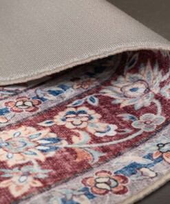 Tapis extérieur rond vintage - Valenca Nova crème/rouge - close up, thumbnail Tapis extérieur rond vintage - Valenca Nova crème/rouge - close up, thumbnail