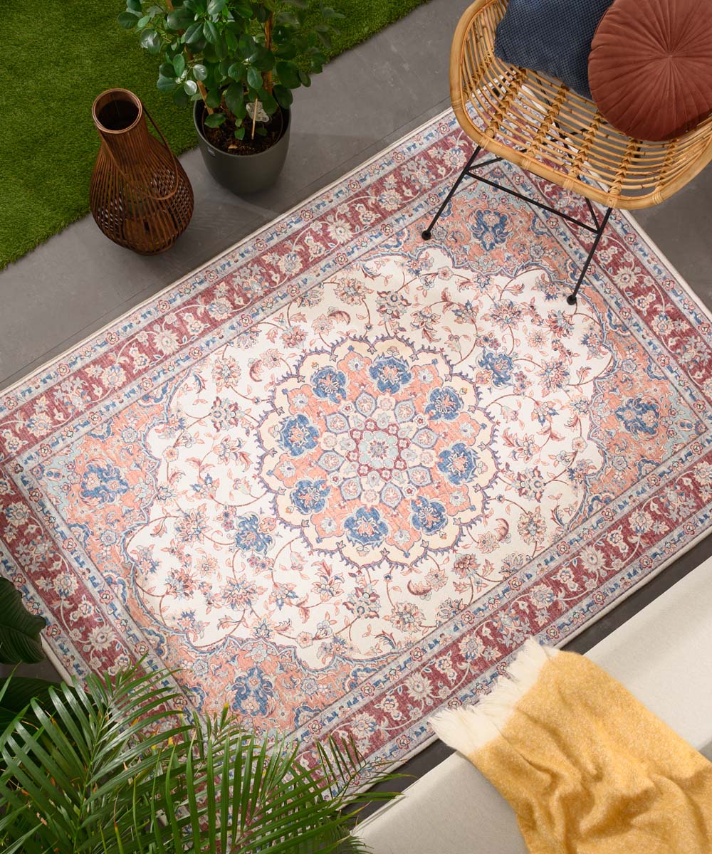 Tapis extérieur vintage - Valenca Nova crème/rouge - sfeer Tapis extérieur vintage - Valenca Nova crème/rouge - sfeer