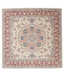Tapis extérieur vintage carré - Valenca Nova crème/rouge - overzicht