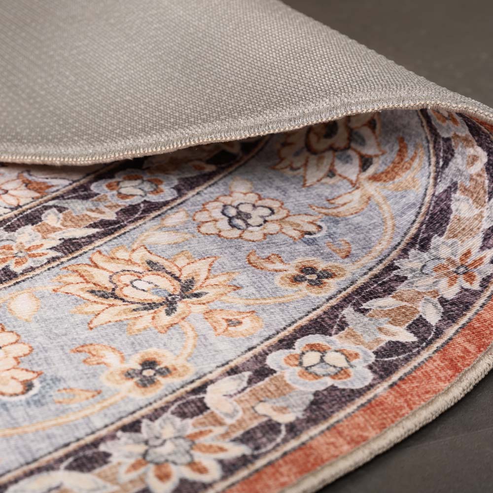 Tapis extérieur vintage ovale - Valenca Nova terre cuite - close up Tapis extérieur vintage ovale - Valenca Nova terre cuite - close up