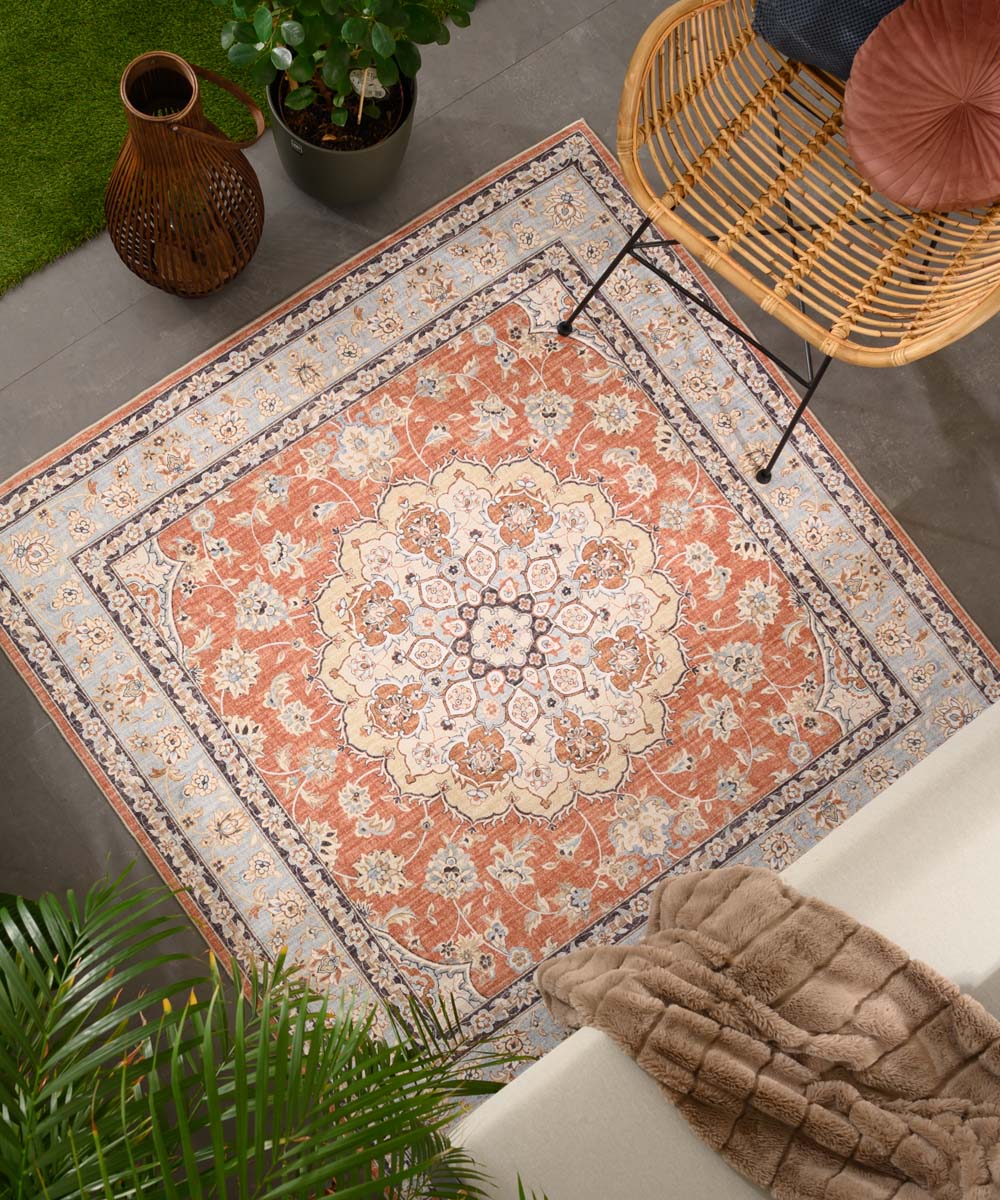 Tapis extérieur vintage carré - Valenca Nova terre cuite - sfeer Tapis extérieur vintage carré - Valenca Nova terre cuite - sfeer