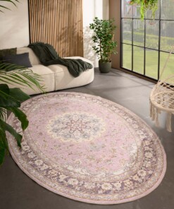 Tapis extérieur vintage ovale - Valenca Nova violet/rose - sfeer