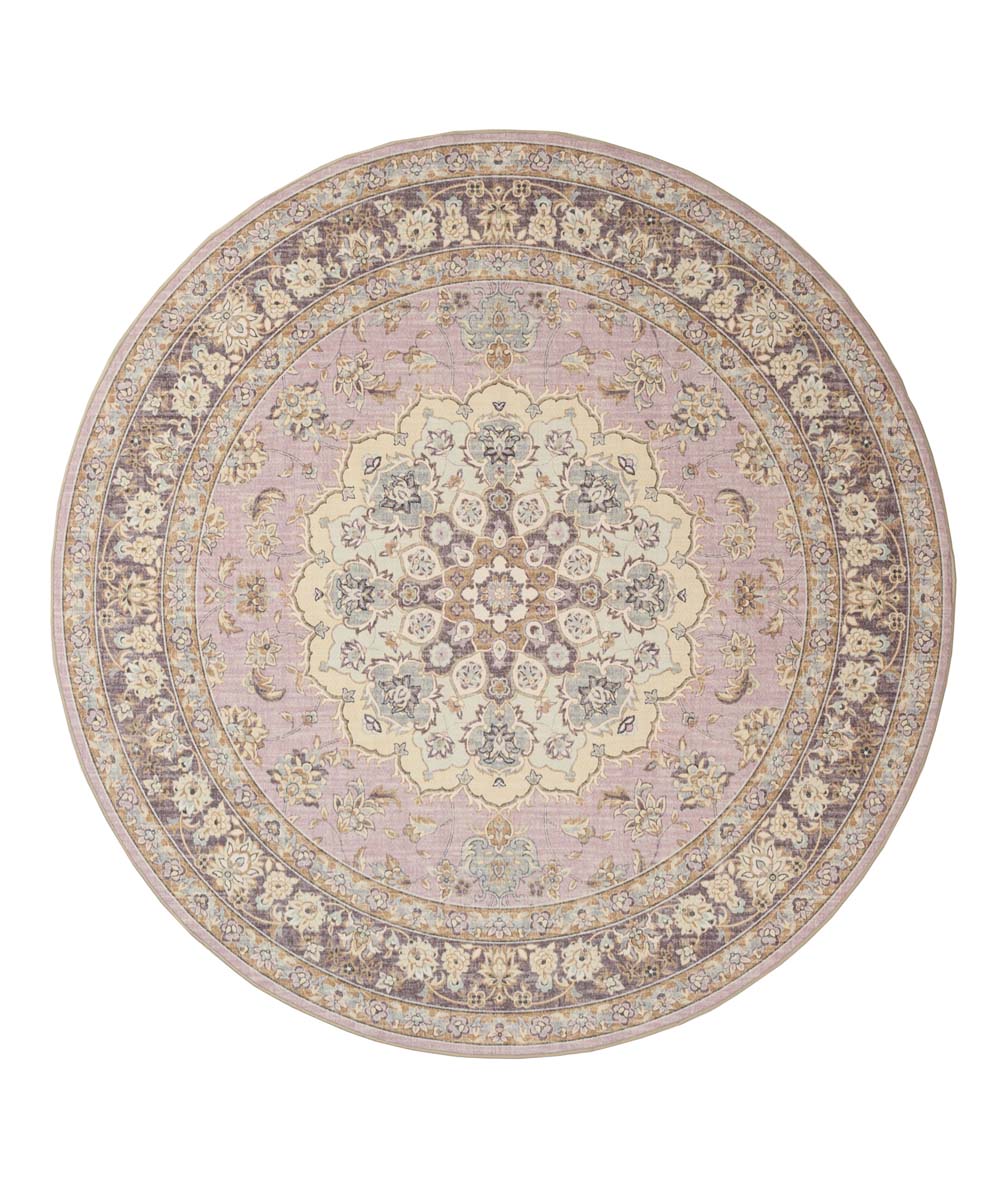 Tapis extérieur rond vintage - Valenca Nova violet/rose - overzicht Tapis extérieur rond vintage - Valenca Nova violet/rose - overzicht