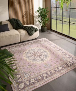 Tapis extérieur vintage carré - Valenca Nova violet/rose - sfeer