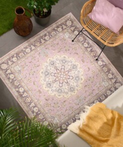 Tapis extérieur vintage carré - Valenca Nova violet/rose - sfeer
