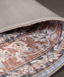 Tapis extérieur rond vintage - Valenca Nova bleu clair/beige - close up, thumbnail Tapis extérieur rond vintage - Valenca Nova bleu clair/beige - close up, thumbnail