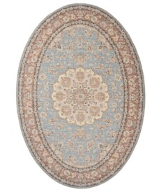 Tapis extérieur vintage ovale - Valenca Nova bleu clair/beige - overzicht, thumbnail