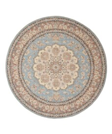 Tapis extérieur rond vintage - Valenca Nova bleu clair/beige - overzicht, thumbnail