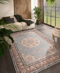 Tapis extérieur vintage - Valenca Nova bleu clair/beige - sfeer