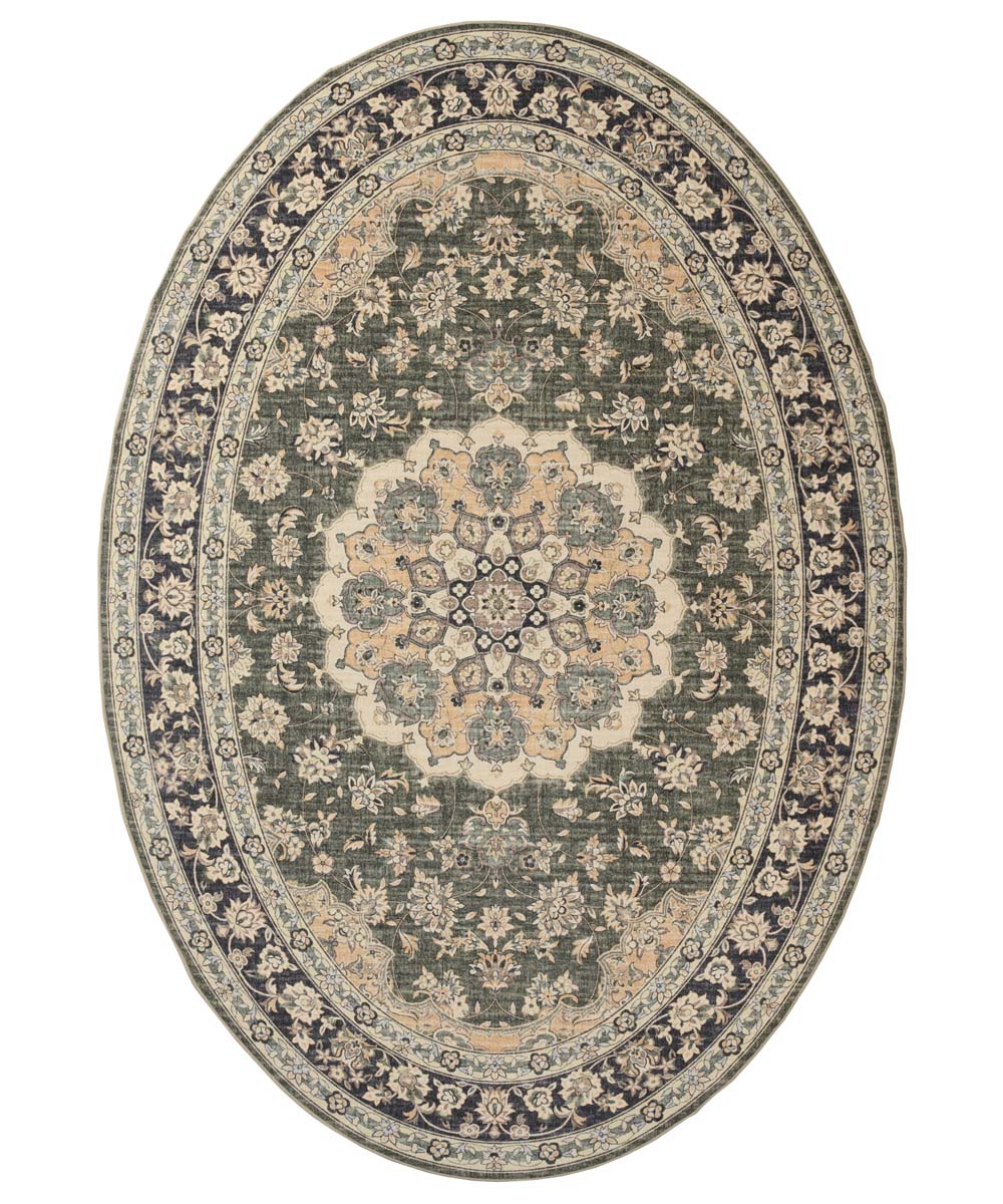 Tapis extérieur vintage ovale - Valenca Nova vert foncé - overzicht Tapis extérieur vintage ovale - Valenca Nova vert foncé - overzicht