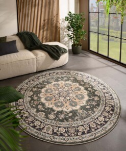 Tapis extérieur rond vintage - Valenca Nova vert foncé - sfeer, thumbnail