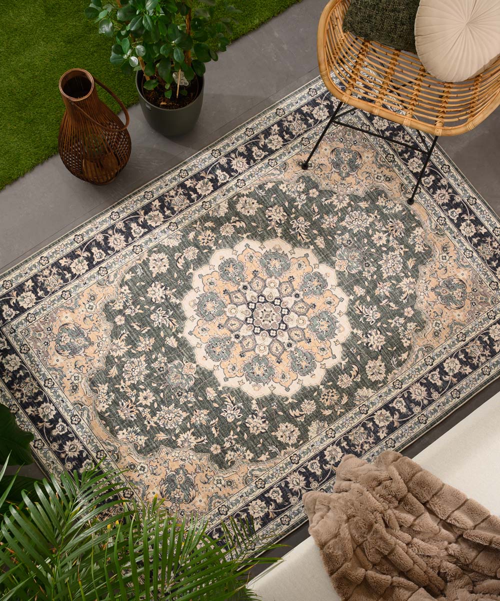 Tapis extérieur vintage - Valenca Nova vert foncé - sfeer Tapis extérieur vintage - Valenca Nova vert foncé - sfeer