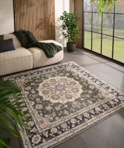 Tapis extérieur vintage carré - Valenca Nova vert foncé - sfeer, thumbnail