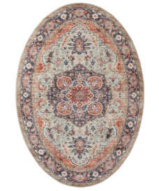 Tapis extérieur vintage ovale - Valenca Fino vert/bleu - overzicht, thumbnail