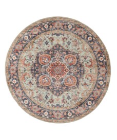 Tapis extérieur rond vintage - Valenca Fino vert/bleu - overzicht, thumbnail