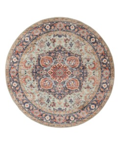Tapis extérieur rond vintage - Valenca Fino vert/bleu - overzicht